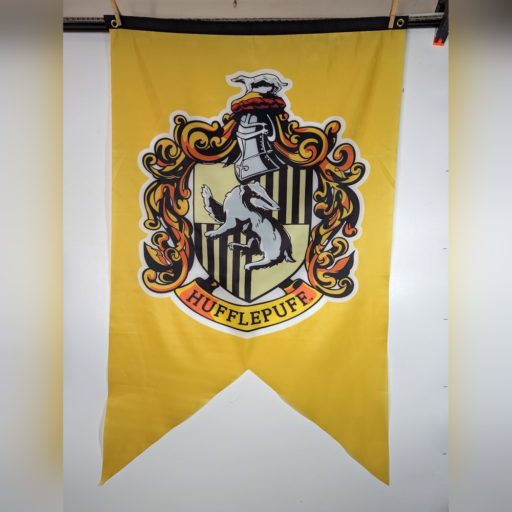 Hufflepuff Harry Potter Flag Banner Yellow Shield  Hanging Nylon